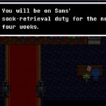 IF note - Sans' sock-retrieval duty