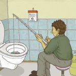 Fishing in the toilet