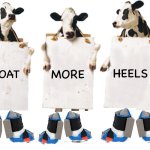 Float Heels | HEELS; MORE; FLOAT | image tagged in chick-fil-a 3 cow billboard fixed textboxes | made w/ Imgflip meme maker