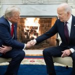 Donald Trump Shakes Joe Biden's Hand