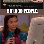 iCarly Interesting | 551,000 PEOPLE: | image tagged in icarly interesting | made w/ Imgflip meme maker