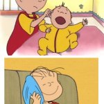 Linusek caillou maite du 2 | image tagged in caillou pinches rosie meme blank | made w/ Imgflip meme maker