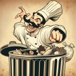 Chef throwing away food meme