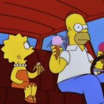 homer and lisa with ice cream