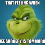 when knee surgery is tommorow | image tagged in when knee surgery is tommorow | made w/ Imgflip meme maker