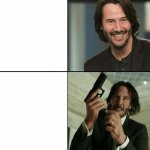 Keanu reeves happy then mad