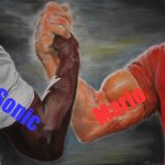 Nothing tops this. | Mario; Sonic | image tagged in memes,epic handshake | made w/ Imgflip meme maker