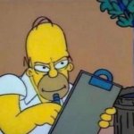 Homer taking notes