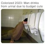 Man with Face In Urinal