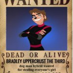 Y'all remember this mf from An Extremely Goofy Movie? (literally) | BRADLEY UPPERCRUST THE THIRD; dog-man hybrid wanted for stealing everyone's girl; 69,000,000,000,000 | image tagged in one piece wanted poster template,stealing,everyone,girl,lol so funny,funny memes | made w/ Imgflip meme maker