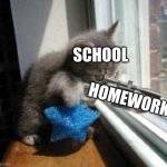 CatSniper | SCHOOL; HOMEWORK | image tagged in catsniper,school,homework | made w/ Imgflip meme maker