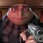 gru holding a gun