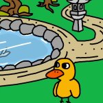 duck at koi pond