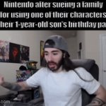 Image Title | Nintendo after sueing a family for using one of their characters at their 1-year-old son's birthday party: | image tagged in gifs,penguinz0,dancing,nintendo | made w/ Imgflip video-to-gif maker