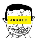 Chudjak with a yellow box saying "JAKKED" covering his eyes