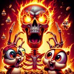 ANGRY FLAMING SKELETON YELLING AT ALVIN AND THE CHIPMUNKS