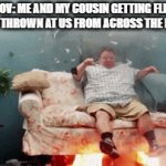 FACTS | POV: ME AND MY COUSIN GETTING FLIP FLOPS THROWN AT US FROM ACROSS THE HOUSE | image tagged in gifs,john adams | made w/ Imgflip video-to-gif maker