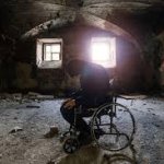 Abandoned Old Man in Wheelchair