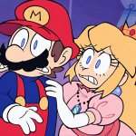 Mario and peach scared/shocked