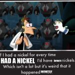 Doof If I had a Nickel | I HAD A NICKEL; INFINITE; INFINITELY | image tagged in doof if i had a nickel | made w/ Imgflip meme maker