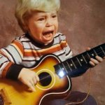 kid guitar crying meme