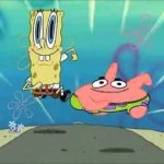 spongebob and patrick running