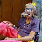 Grandma Smoking a Cigar