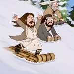 Christ Snowboarding meme