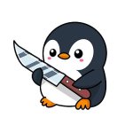 Penguin with Knife template