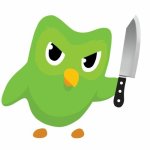 Duolingo with knife