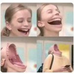 Laughing big mouth girl four frames