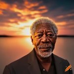 Morgan Freeman by the Water at Dusk