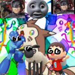 Furret and Friends on acid | image tagged in furret on acid,crossover | made w/ Imgflip meme maker