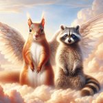 Justice will be served picture of a squirrel and a raccoon sitti