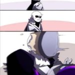 Epic! Sans throwing a pancake at cross meme