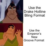 The Emperor’s New Groove Pacha ? | Use the Drake Hotline Bling Format; Use the Emperor’s New Groove Format | image tagged in the emperor s new groove pacha | made w/ Imgflip meme maker