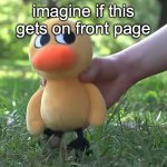 duck song plushie | imagine if this gets on front page | image tagged in duck song plushie | made w/ Imgflip meme maker