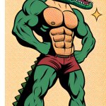 buff man and crocidille combined