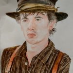 Tom Blyth as Billy the Kid drawing | image tagged in drawing,art,cowboy,western,westerns,billy | made w/ Imgflip meme maker