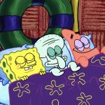 SpongeBob squidward and Patrick sleeping