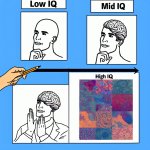 low IQ -> mid IQ -> high IQ meme template