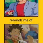 ryo reminds me of brock | image tagged in this character reminds me of this character,brock,city hunter,anime,they're the same picture,johnny bravo of anime | made w/ Imgflip meme maker