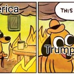 we all are cooked | America; Trump | image tagged in memes,this is fine | made w/ Imgflip meme maker