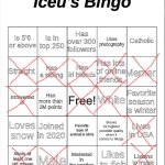 Iceu's Bingo | image tagged in iceu's bingo | made w/ Imgflip meme maker