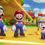 Mario, Luigi, Connie and Snoutlet suprised