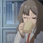 rio futaba drinking coffee GIF Template