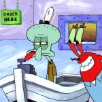 Mr. Krabs Smiling At Squidward