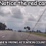 Slight Tap On Pedal? Nah! | Notice the red car; WHEN PAYING ATTENTION COUNTS | image tagged in gifs,accidents,multiple,except red car,pay attention,being in right place wrong time | made w/ Imgflip video-to-gif maker