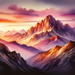 beautiful mountain with beautiful sunset background