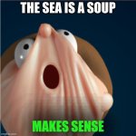 tru | THE SEA IS A SOUP; MAKES SENSE | image tagged in oh | made w/ Imgflip meme maker